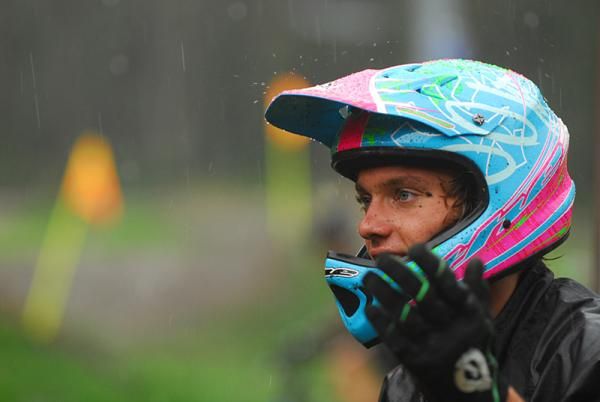 Riders wondered if the rain was going to end early in practice.
