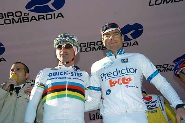 Two champions: World champion Paolo Bettini (Quick.Step-Innergetic) &amp; ProTour Champion Cadel Evans (Predictor-Lotto)