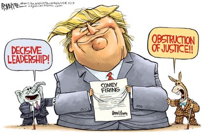 Political Cartoon U.S. Trump Comey FBI Russia Democrats Republicans