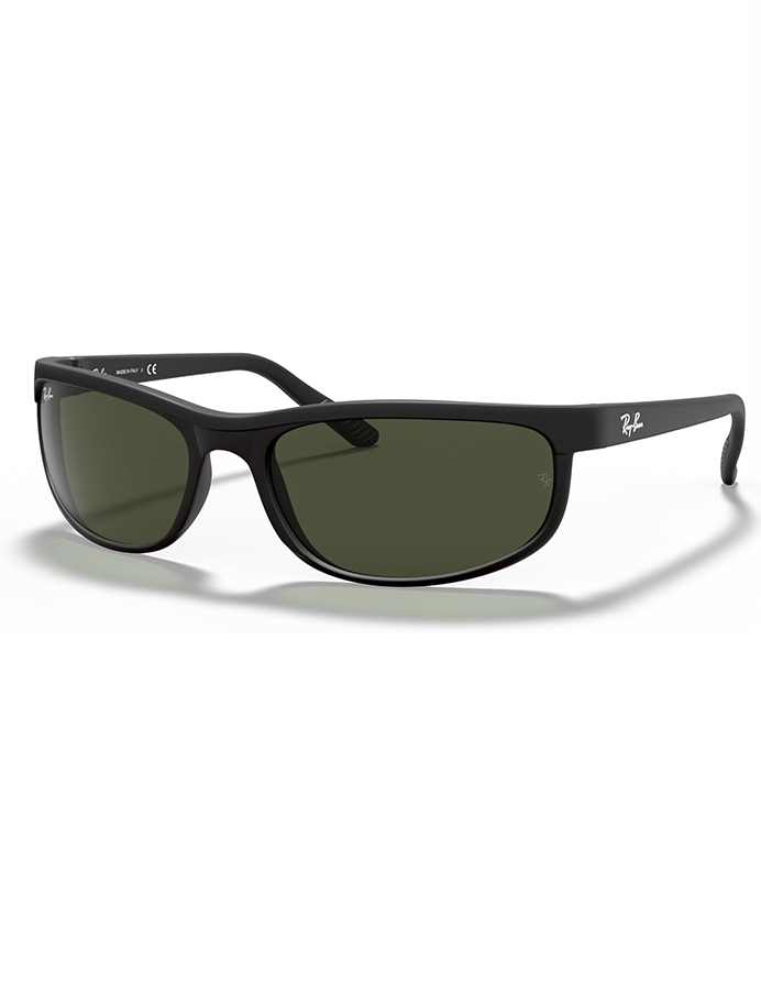 Ray-Ban sunglasses.