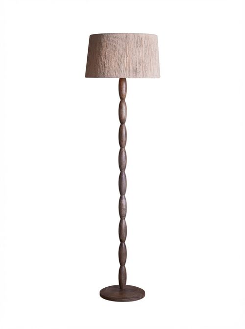 Konali Mango Wood Floor Lamp - Ash Stain