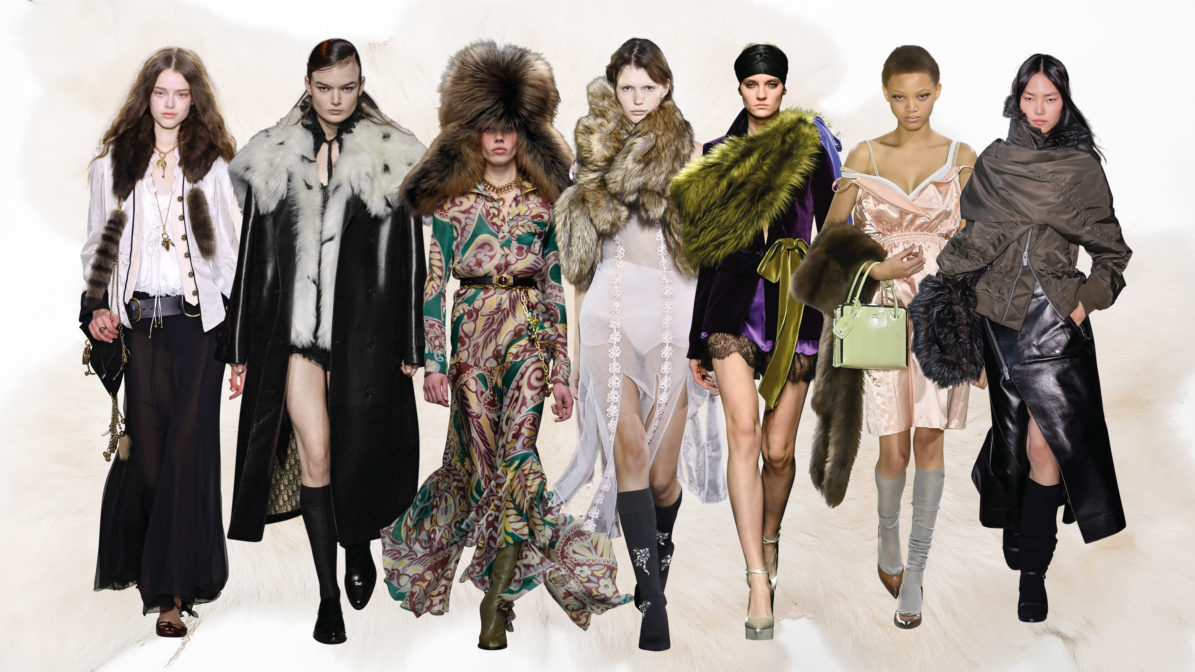 Faux fur accessories runway imagery