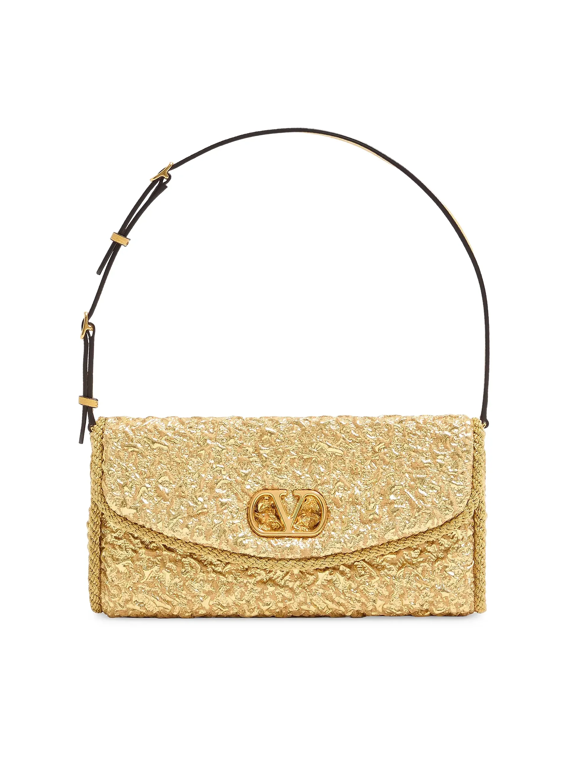 Devain Small Shoulder Bag in Cloqué Jacquard Fabric