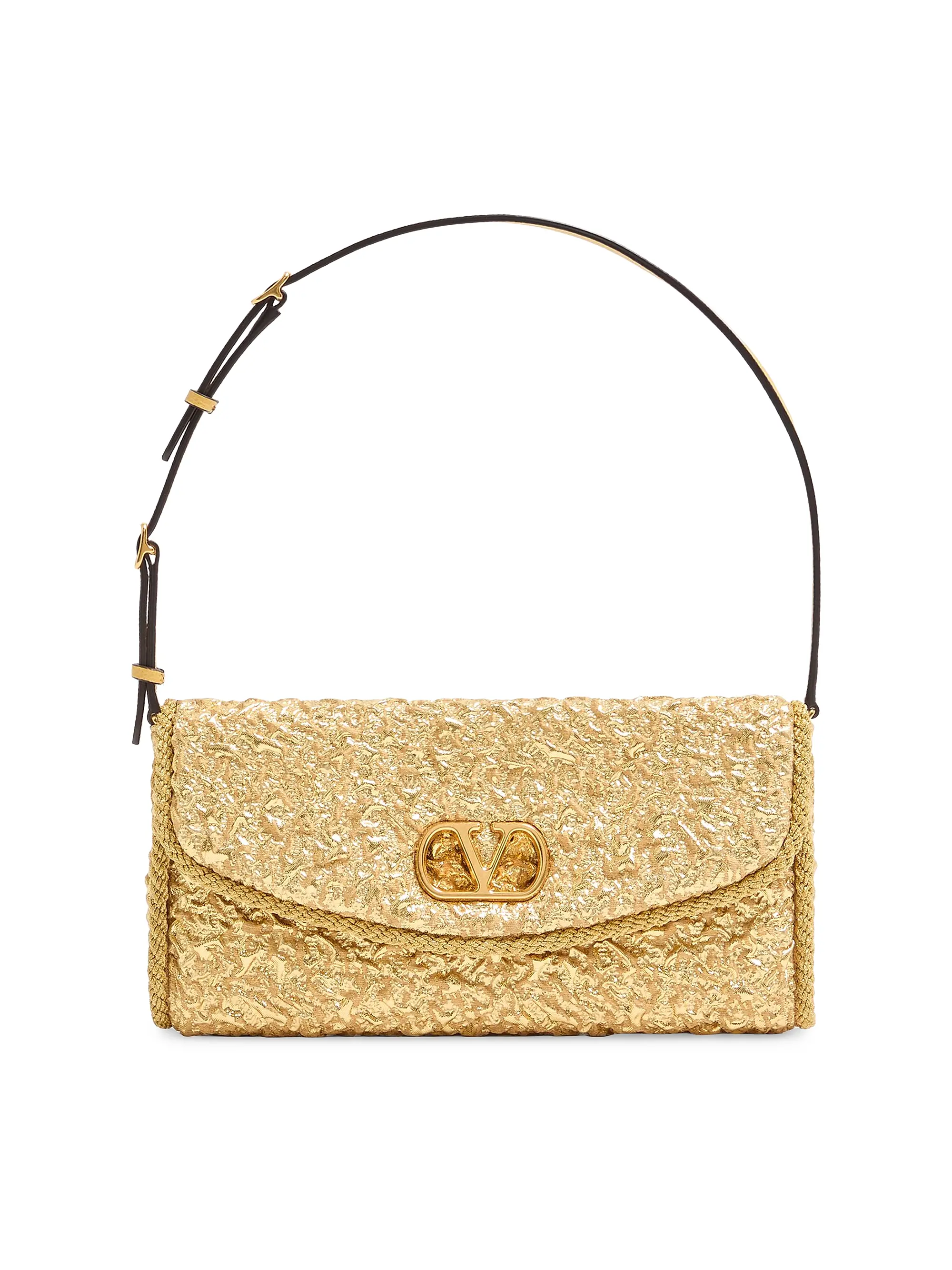 Devain Small Shoulder Bag in Cloqu&amp;eacute; Jacquard Fabric
