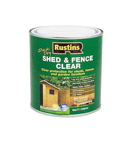 Rustins Shed &amp;amp; Fence Clear 1l- Advanced Wood Protector for Outdoor Structures