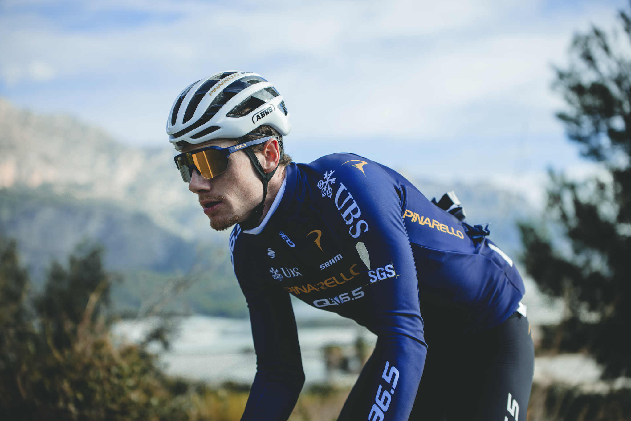 Sam Bennett training in the kit of his new team, Pinarello-Q36.5