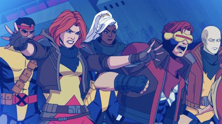 Forge, Jean Grey, Storm, Cyclops, and Morph looking at something that's off-camera in X-Men 97 season 2