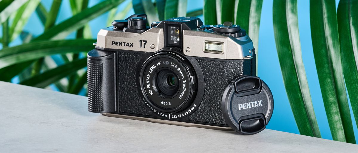 A Pentax 17 half-frame film camera