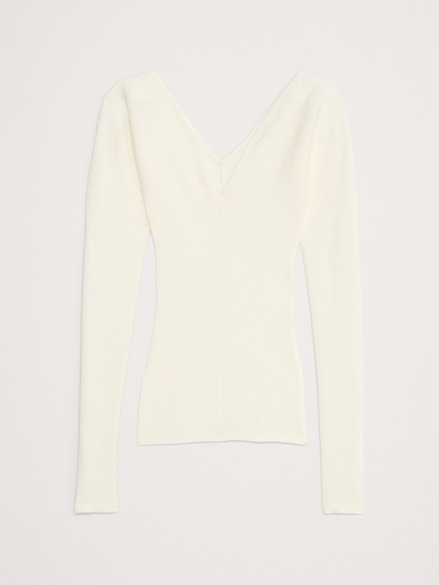 Banana Republic, Ribbed Merino Double V-Neck Sweater