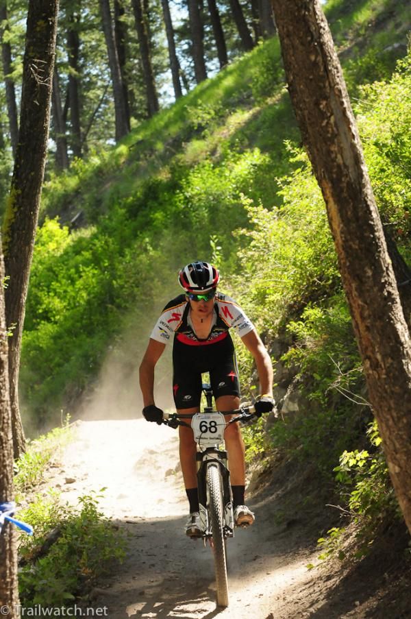 Payson McElveen descending some sweet singletrack