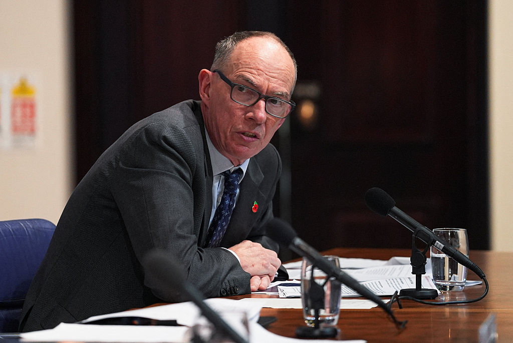 Bank of England Deputy Governor for Markets and Banking, Dave Ramsden, speaks during the Monetary Policy Report press conference in November