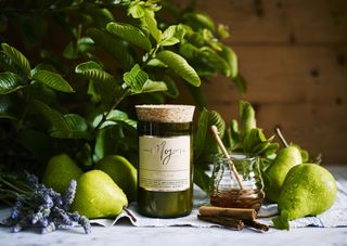 Wine Bottle Candle - French Pear from Upcycle Studio