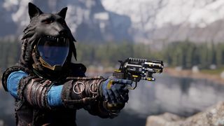 Icarus: Great Hunts Campaigns image - dude in a wolf helmet packing some kind of techno-revolver