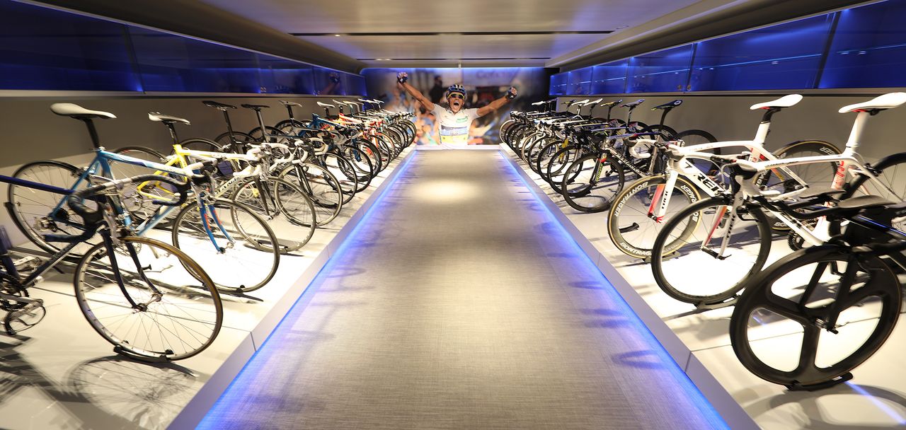 Contador has 14 bikes on each side of a central walkway