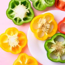 Slices of bell peppers with seeds