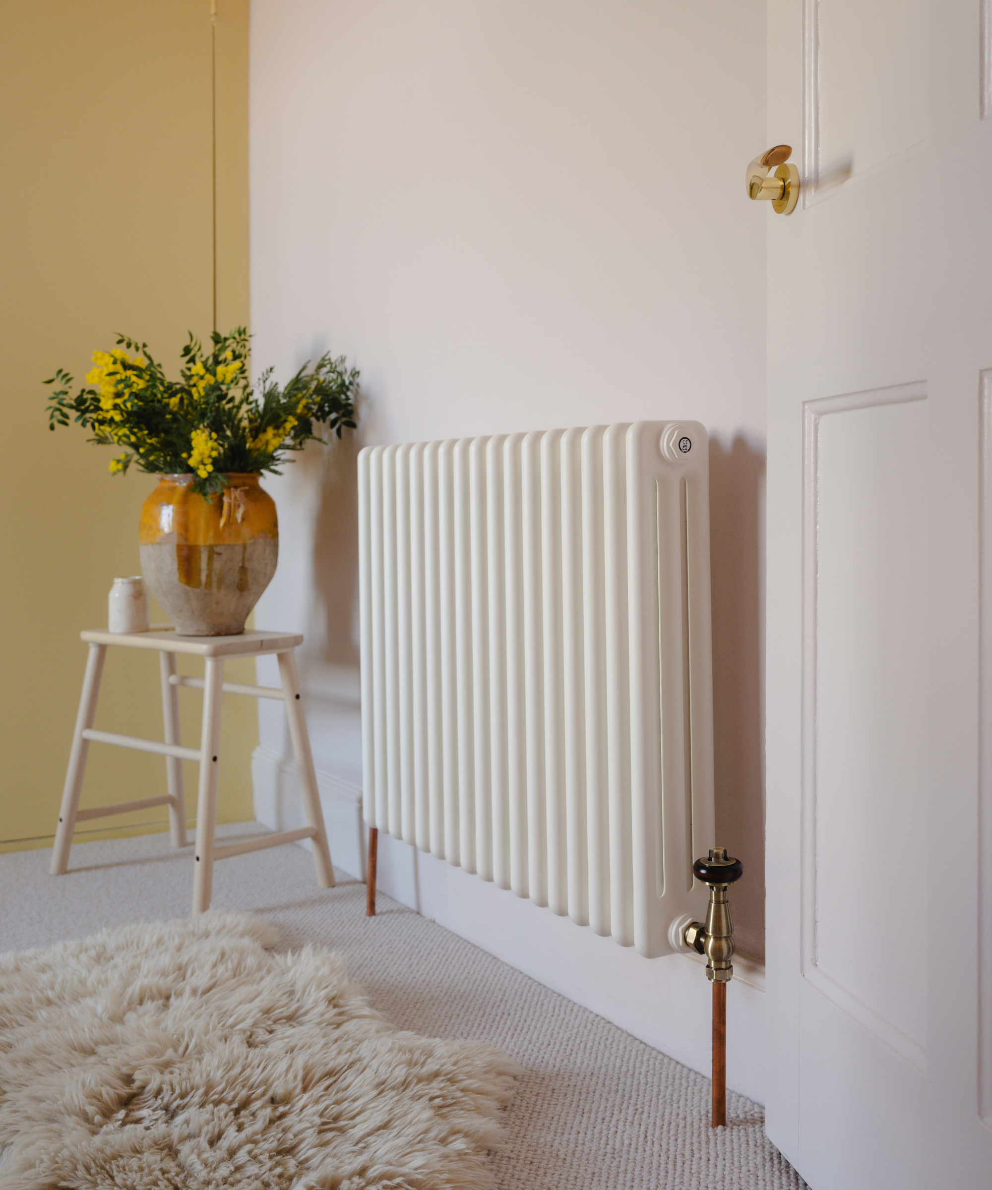 white radiator in room