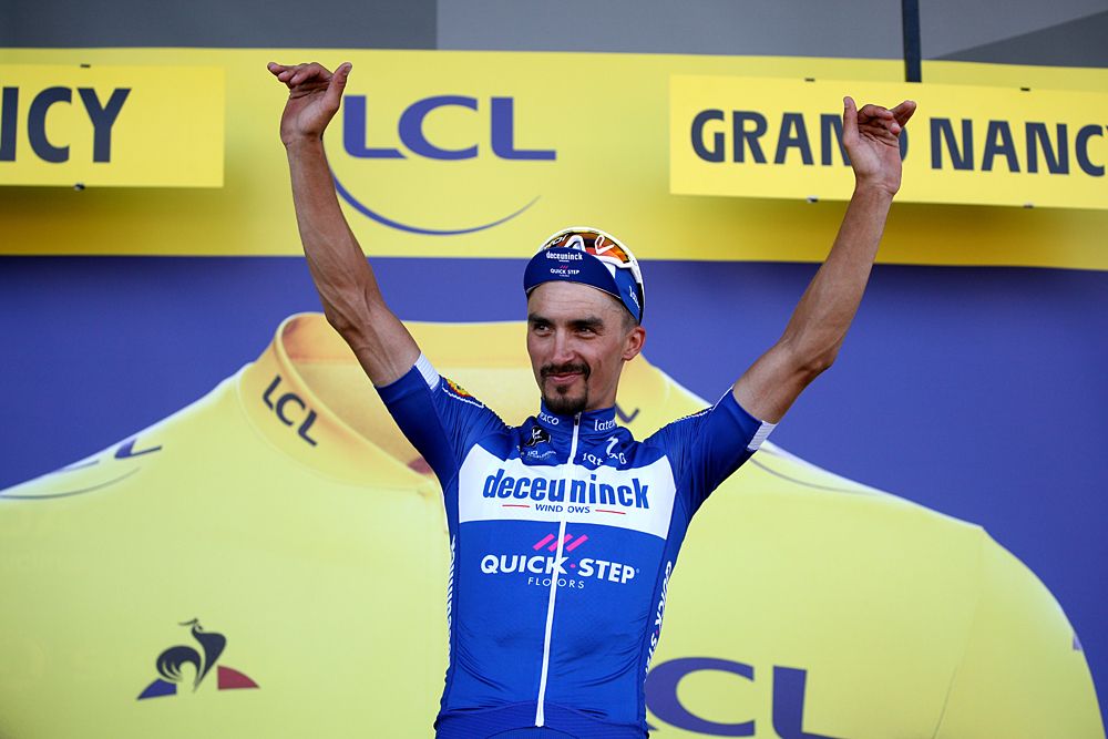 Julian Alaphilippe (Deceuninck-QuickStep) leads the Tour de France