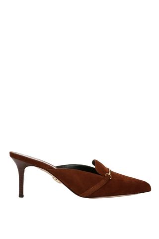 Leslie Heeled Suede Mules