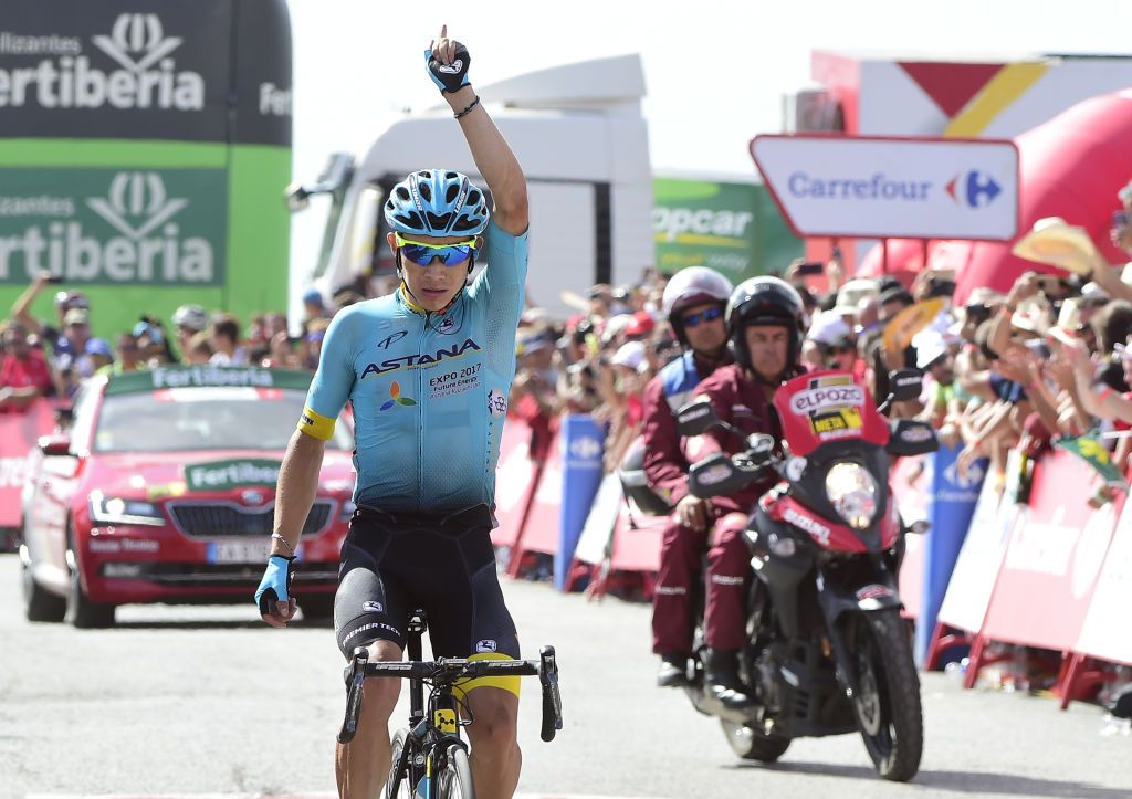 Miguel Angel Lopez wins stage 15 of the Vuelta a Espa&ntilde;a.