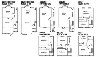 Floorplan before and after work