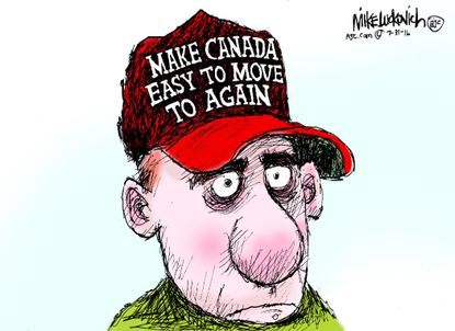 Political cartoon U.S. Donald Trump Canada move