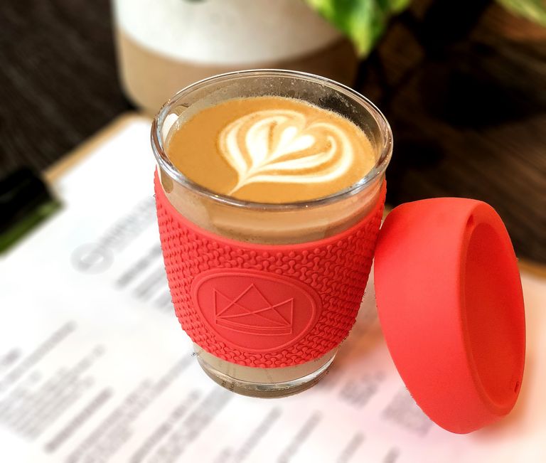 Glass Keurig glass cup with red lid – how to clean a Keurig coffee maker