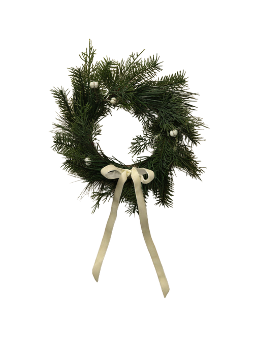Mini Pine Needle & Berry Faux Wreath