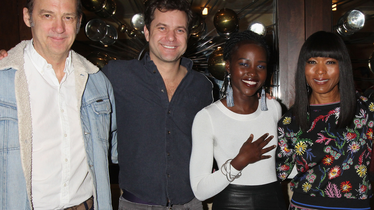 Anthony Edwards, Joshua Jackson, Lupita Nyong&#039;o and Angela Bassett pose backstage at the new revival of the play &quot;Children of a Lesser God&quot; on Broadway at Studio 54 Theatre