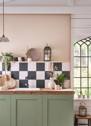 picture of vintage peony used in a kitchen