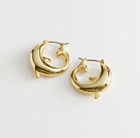 12. Mini Hoop Dolphin Earrings