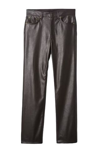 High Rise Recycled Vegan Leather 90s Straight Pants