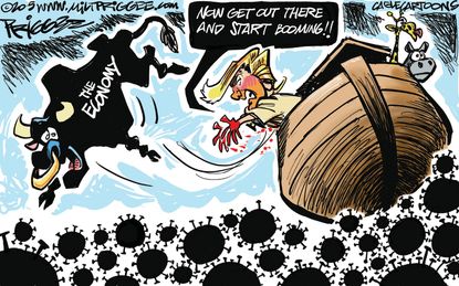 Political Cartoon U.S. Trump coronavirus economy