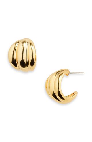 Ribbed Wavy Hoop Earrings