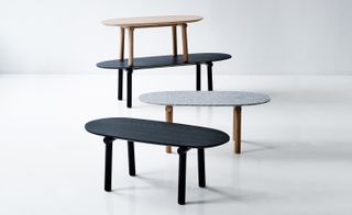 Erik Jørgensen unveiled an accompanying table to its 'Savannah' sofa, both designed by Monica Förster