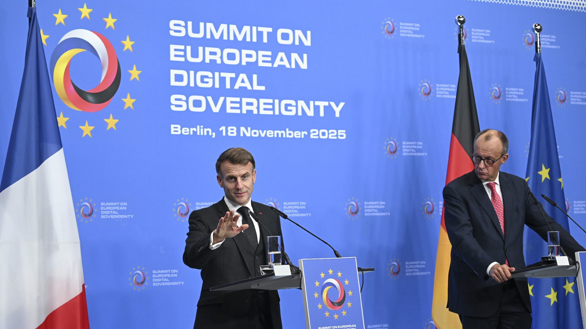 Emmanuel Macron and Friedrich Merz in Berlin