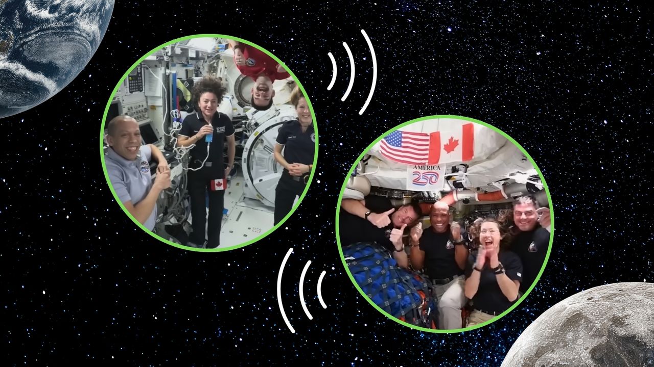 Talk about long distance! Watch the farthest-ever crew call in space between Artemis 2 and the ISS