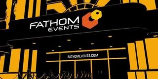Fathom Events logo on a theatrical marquee
