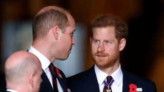 Prince Harry and Prince William attending Aznac services