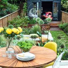 clever garden design making the most of a long narrow garden