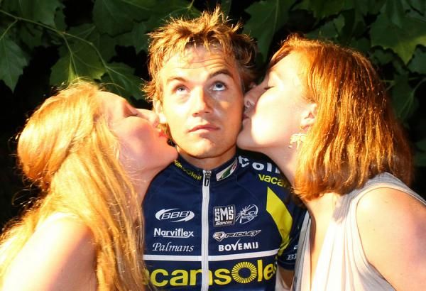 Kisses for the winner.