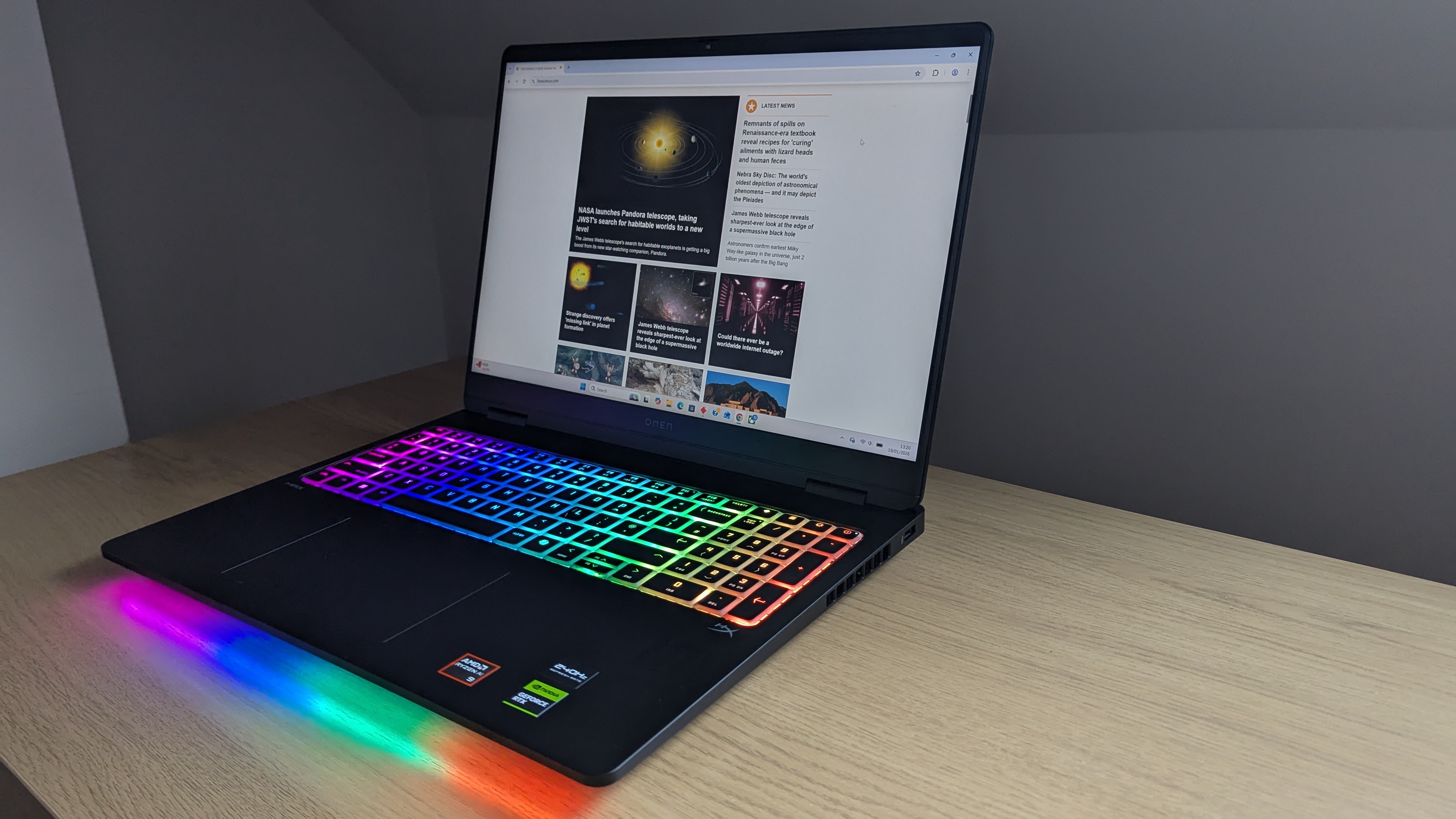 HP Omen Max 16 on a wooden desk