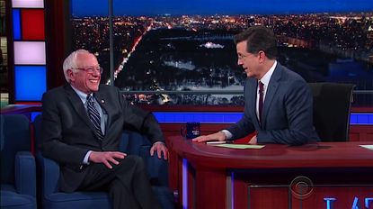 Stephen Colbert interviews Bernie Sanders