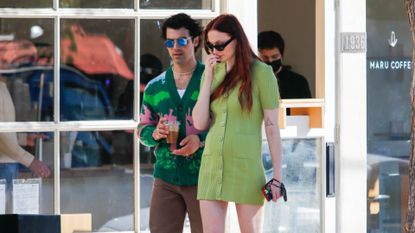 Sophie Turner Stuns in Green Mini Dress in LA | Marie Claire