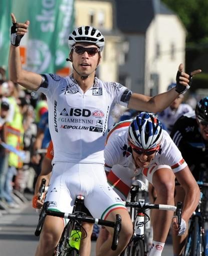 Giovanni Visconti (ISD) won the sprint on stage 1 of the Tour de Luxembourg.