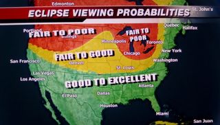 The eastern, southern and southwestern United States should have clear skies for the Super Blue Blood Moon on Jan. 31, but viewing conditions will be worse farther north.