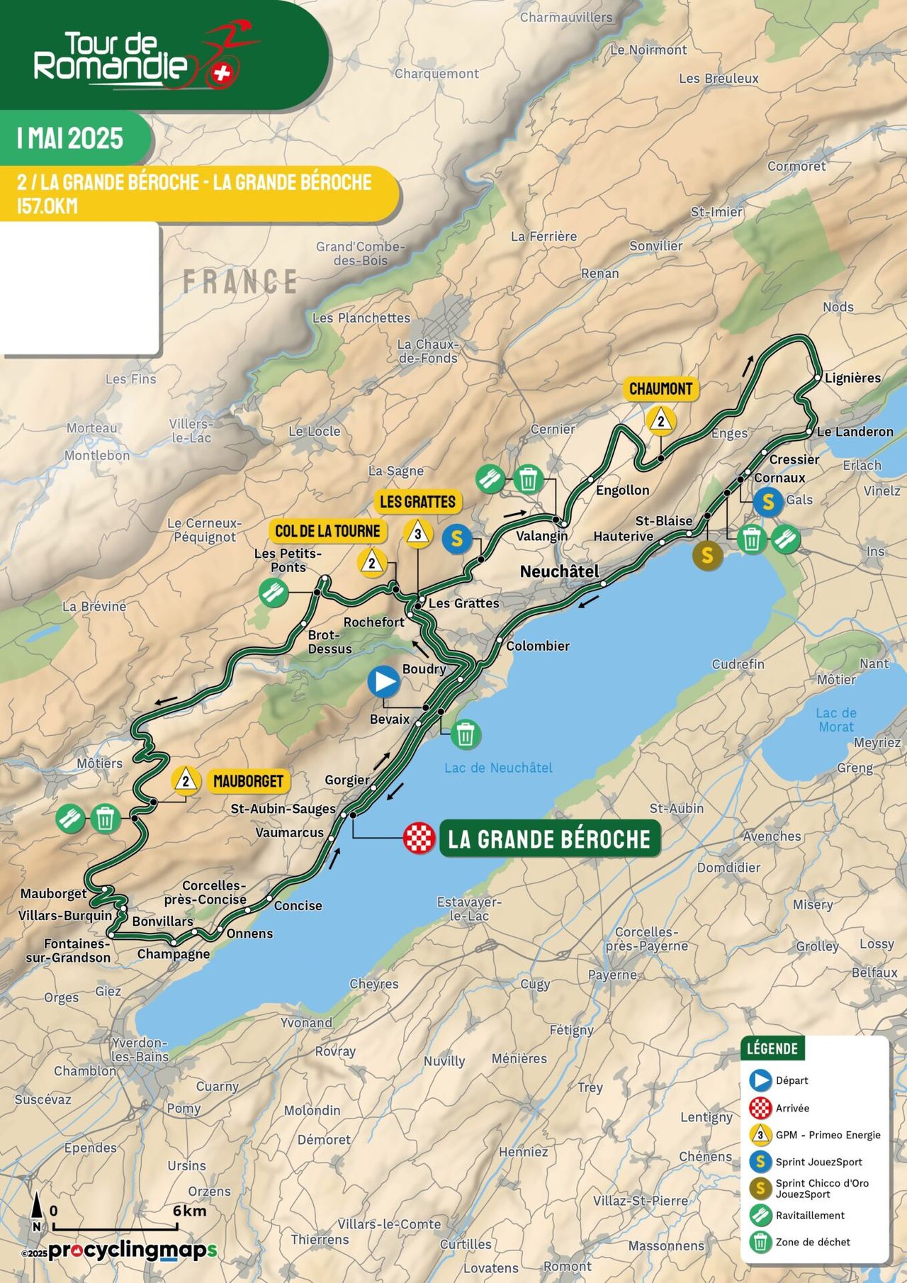 Tour de Romandie 2025 route maps and profiles