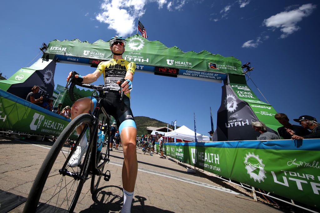 Ben Hermans waits for the start of stage 5 at the Tour of Utah