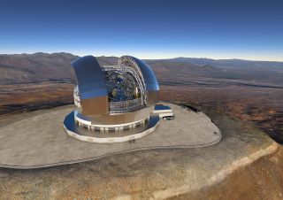A digital rendering shows what the European Extremely Large Telescope will look like. 