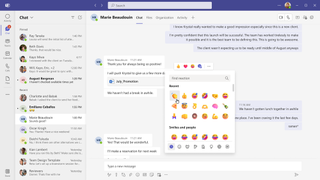 The Microsoft Teams chat function
