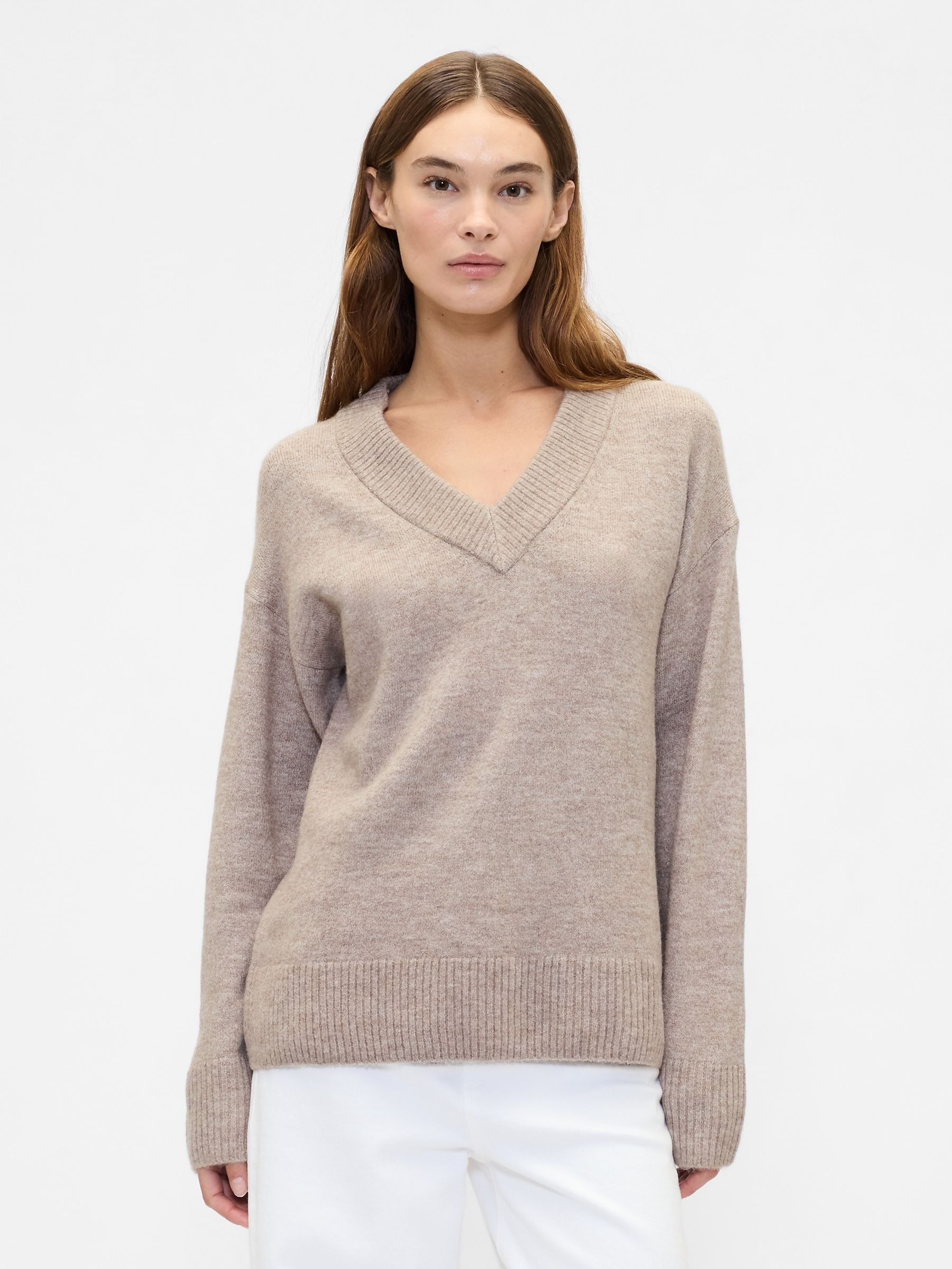Brown V-Neck Jumper